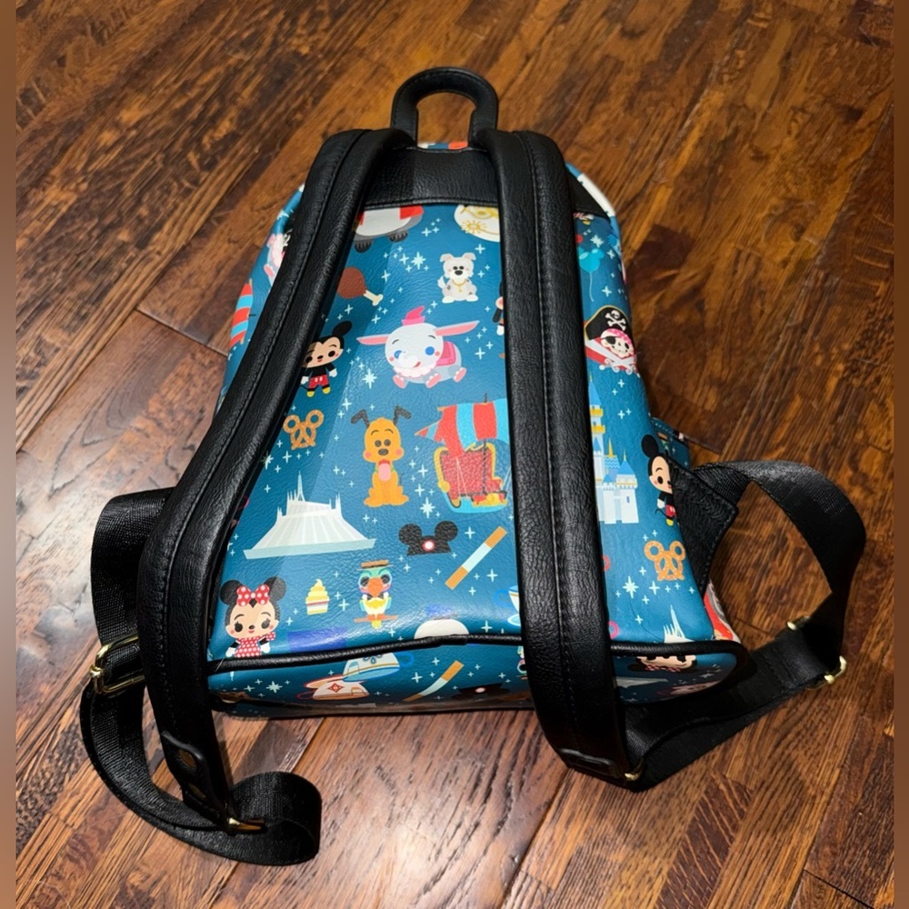 LOUNGEFLY Disney Park Chibi Icons Mini Backpack in Teal - Picture 2 of 6